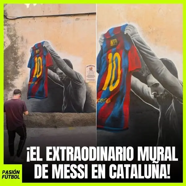 Foto de Messi en la Peña del Barça de Masllorenç