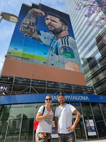 Foto de Messi en la 9 de Julio