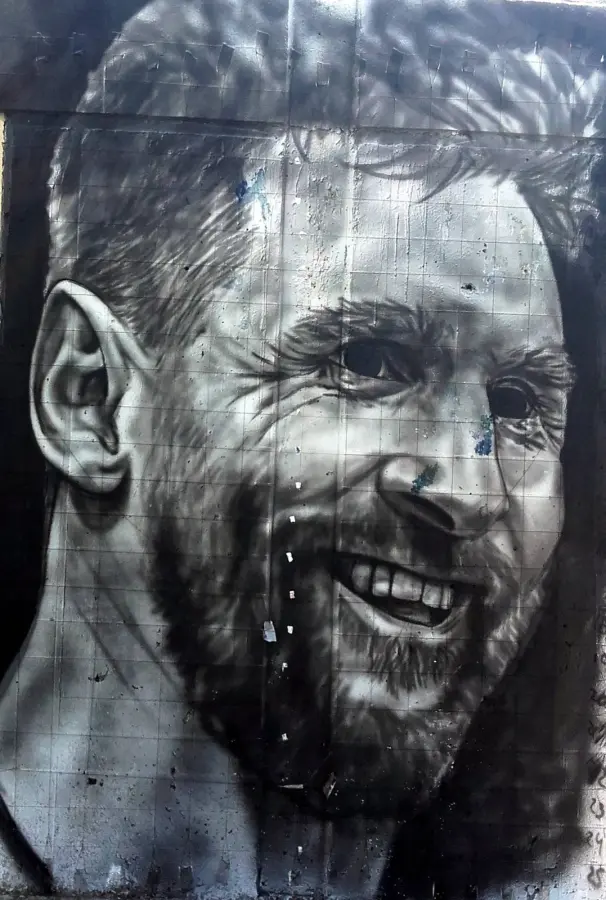 Foto de Messi en la parada de Santa Elena