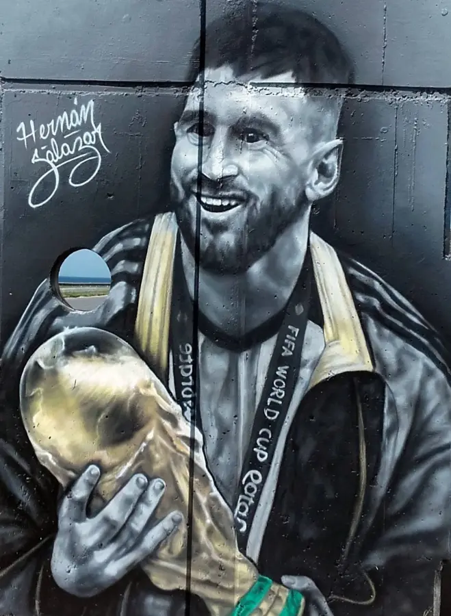 Foto de Messi con la Copa (Playa Dorada)