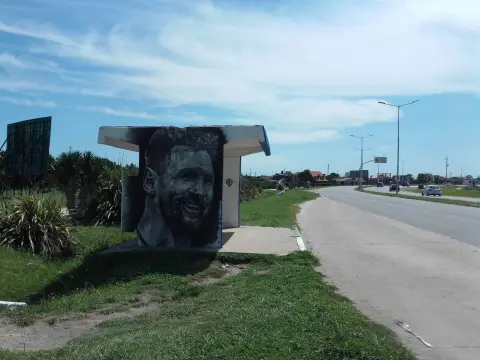 Foto de Messi en la parada de Santa Elena