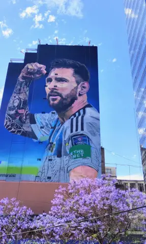 Foto de Messi en la 9 de Julio