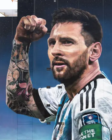 Foto de Messi en la 9 de Julio
